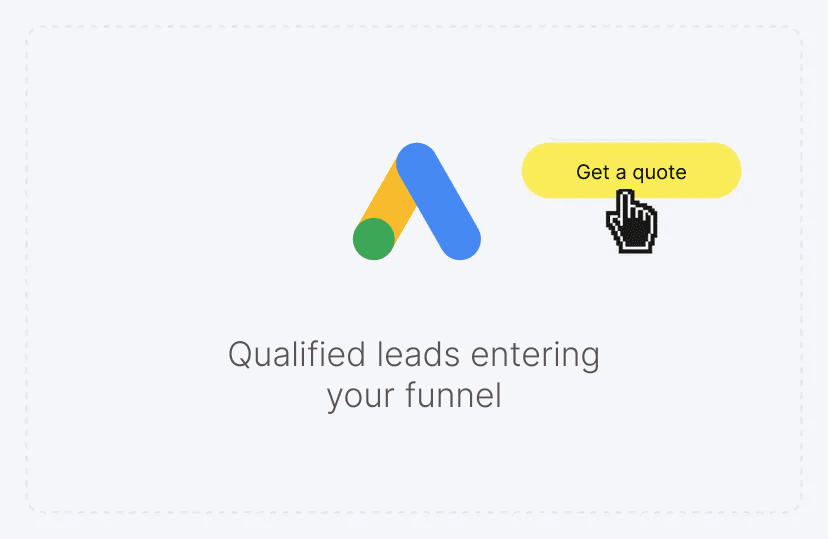Google Ads campaign dashboard for lead generation services